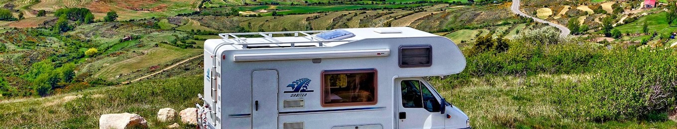 a motorhome by the road