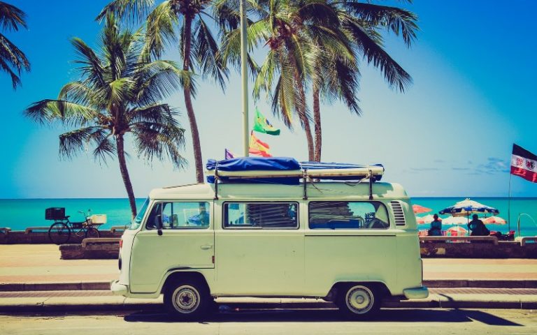 camper van at the beach